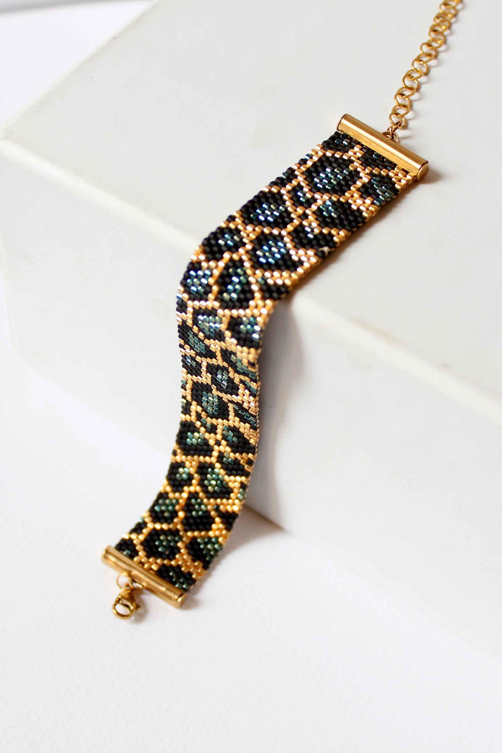 bransoletka z koralików Miyuki Timeless Leopard Pattern