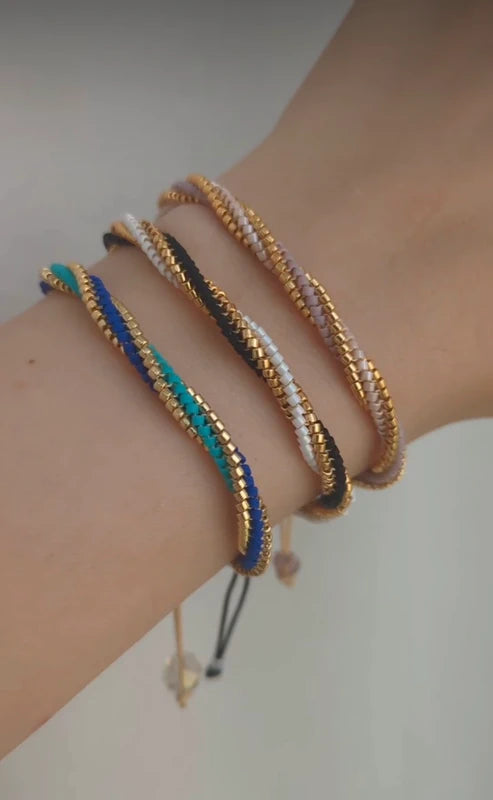 bransoletka z koralików Miyuki kolorowa spirala