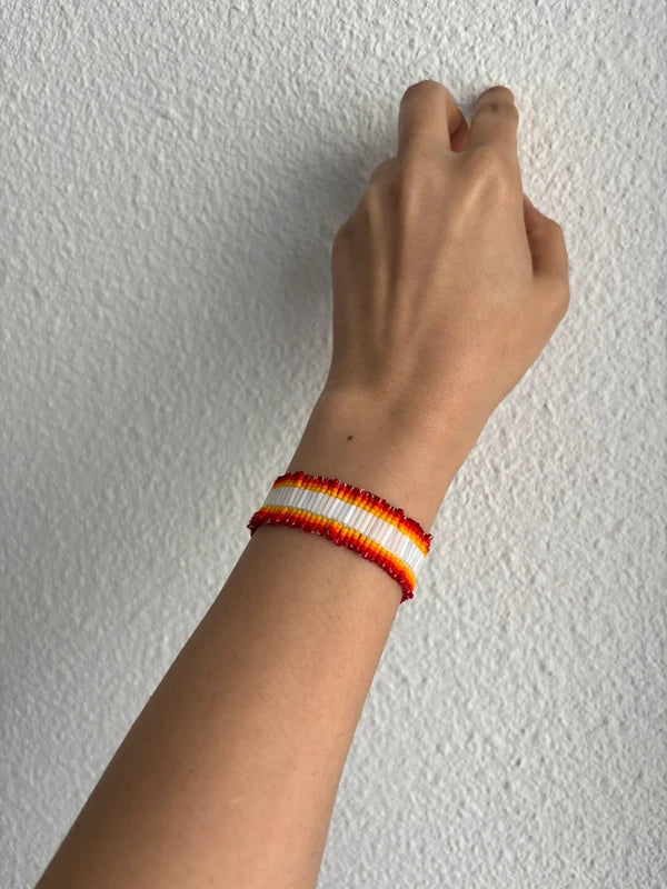 bransoletka z koralików Miyuki boho w paski