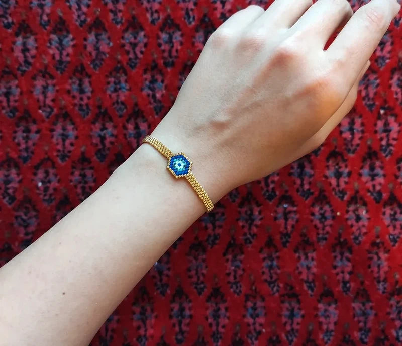 bransoletka z koralików Miyuki Evil Eye