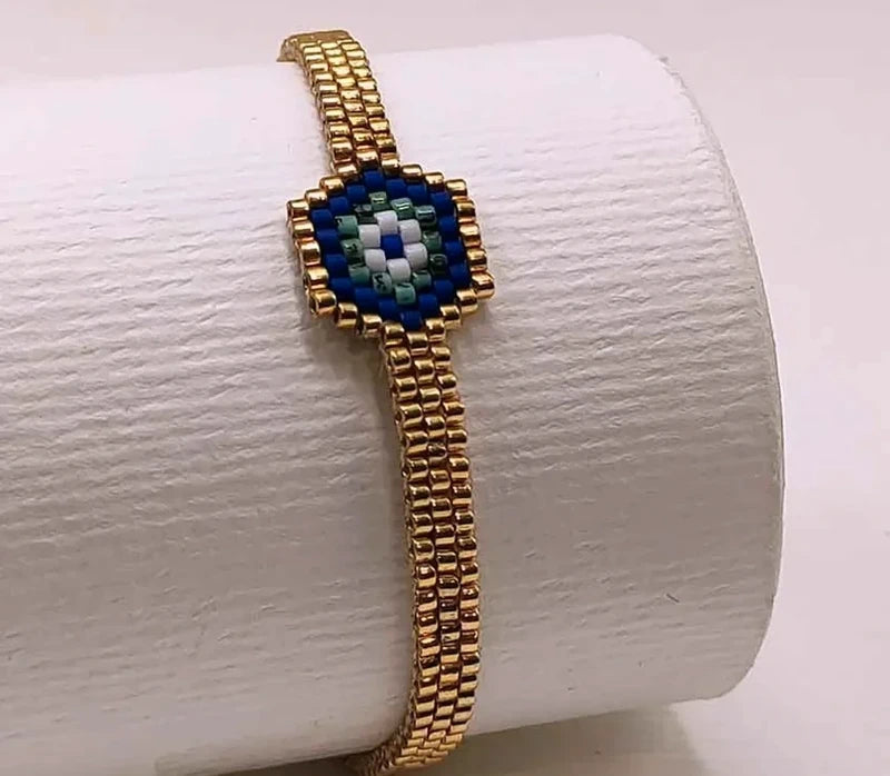bransoletka z koralików Miyuki Evil Eye