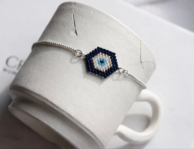 bransoletka z koralików Miyuki Evil Eye