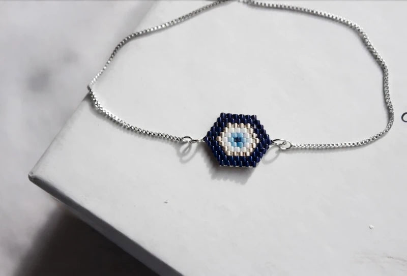 bransoletka z koralików Miyuki Evil Eye