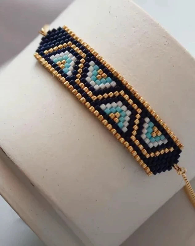 bransoletka z koralików Miyuki Evil Eye