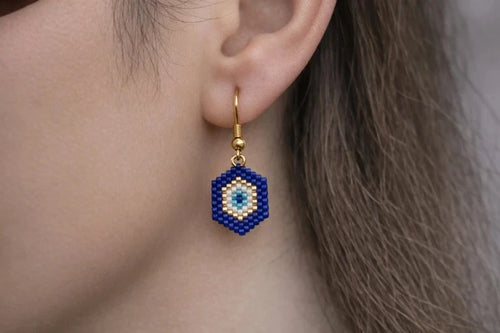 kolczyki z koralików Miyuki Evil Eye