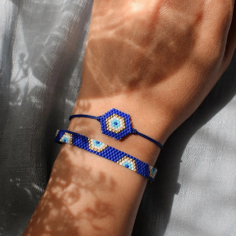 bransoletka z koralików Miyuki Evil Eye