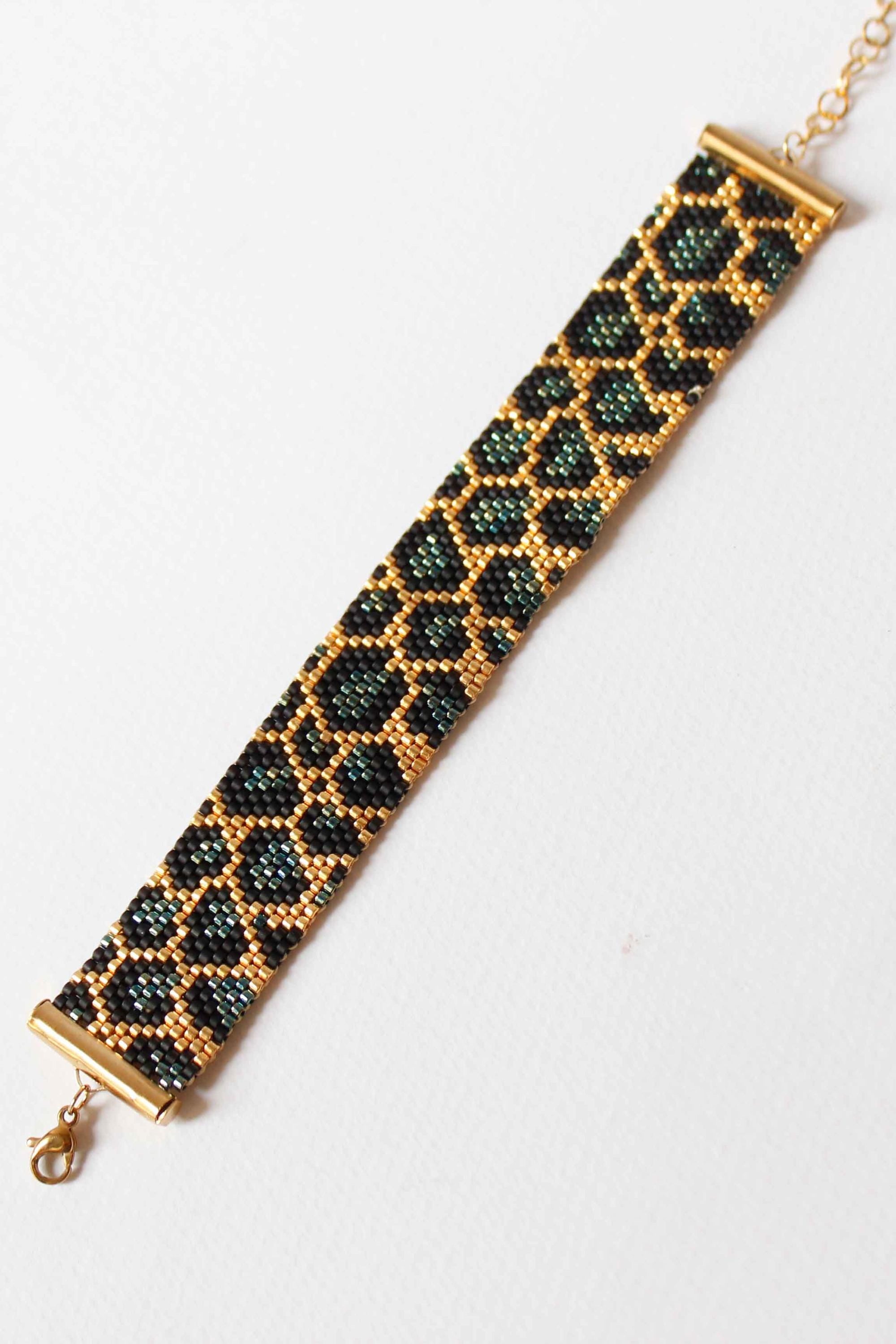 bransoletka z koralików Miyuki Timeless Leopard Pattern