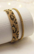 Miyuki bracelet with leopard patterns