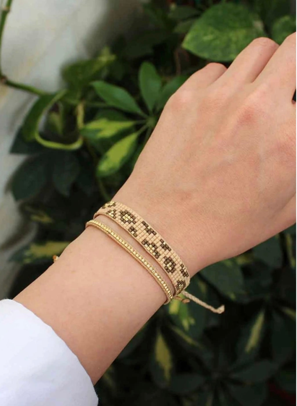 Miyuki bracelet with leopard patterns