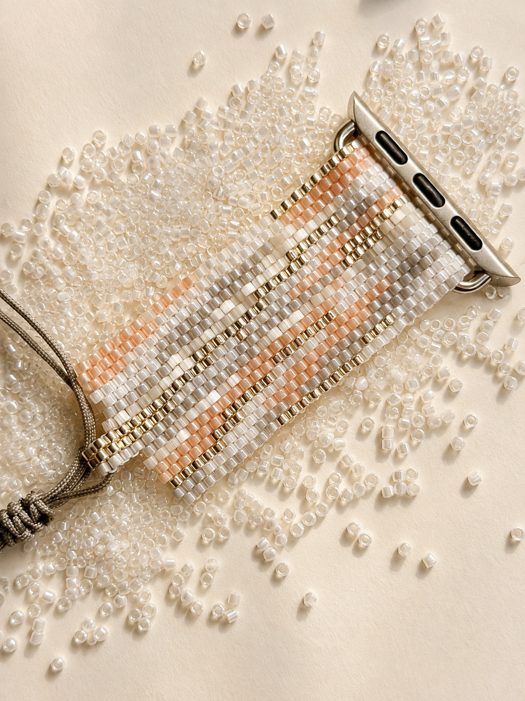 Pastel Miyuki Beaded Watch Band, Adjustable Strap Compatible with Apple Watch