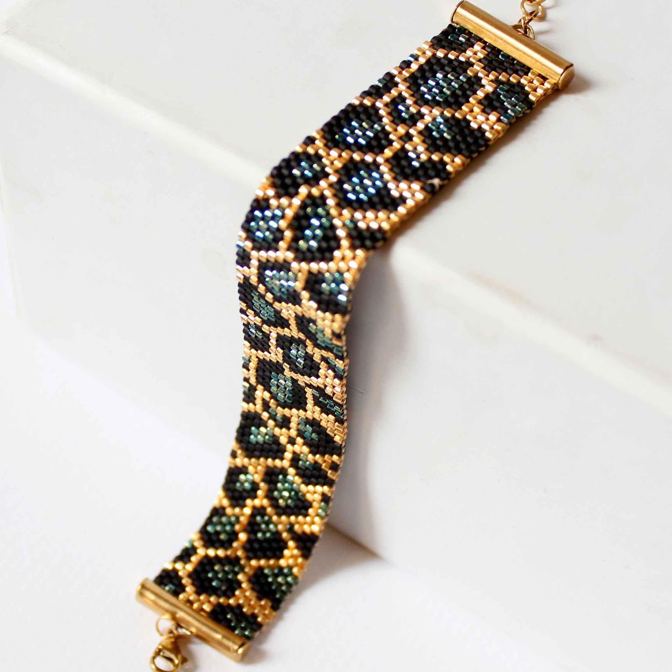 bransoletka z koralików Miyuki Timeless Leopard Pattern