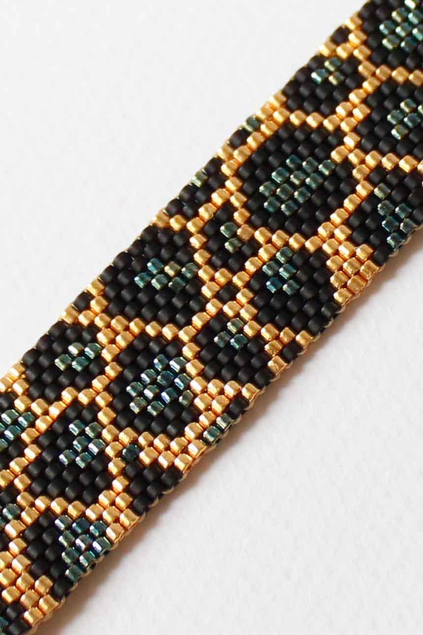 bransoletka z koralików Miyuki Timeless Leopard Pattern