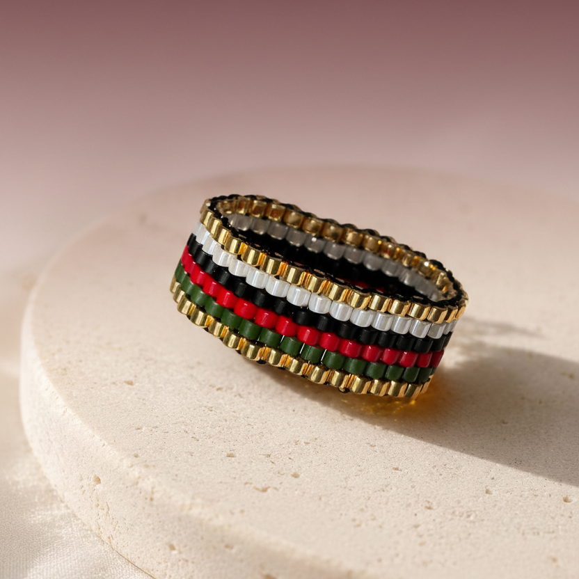 Handmade Miyuki Beaded Statement Ring