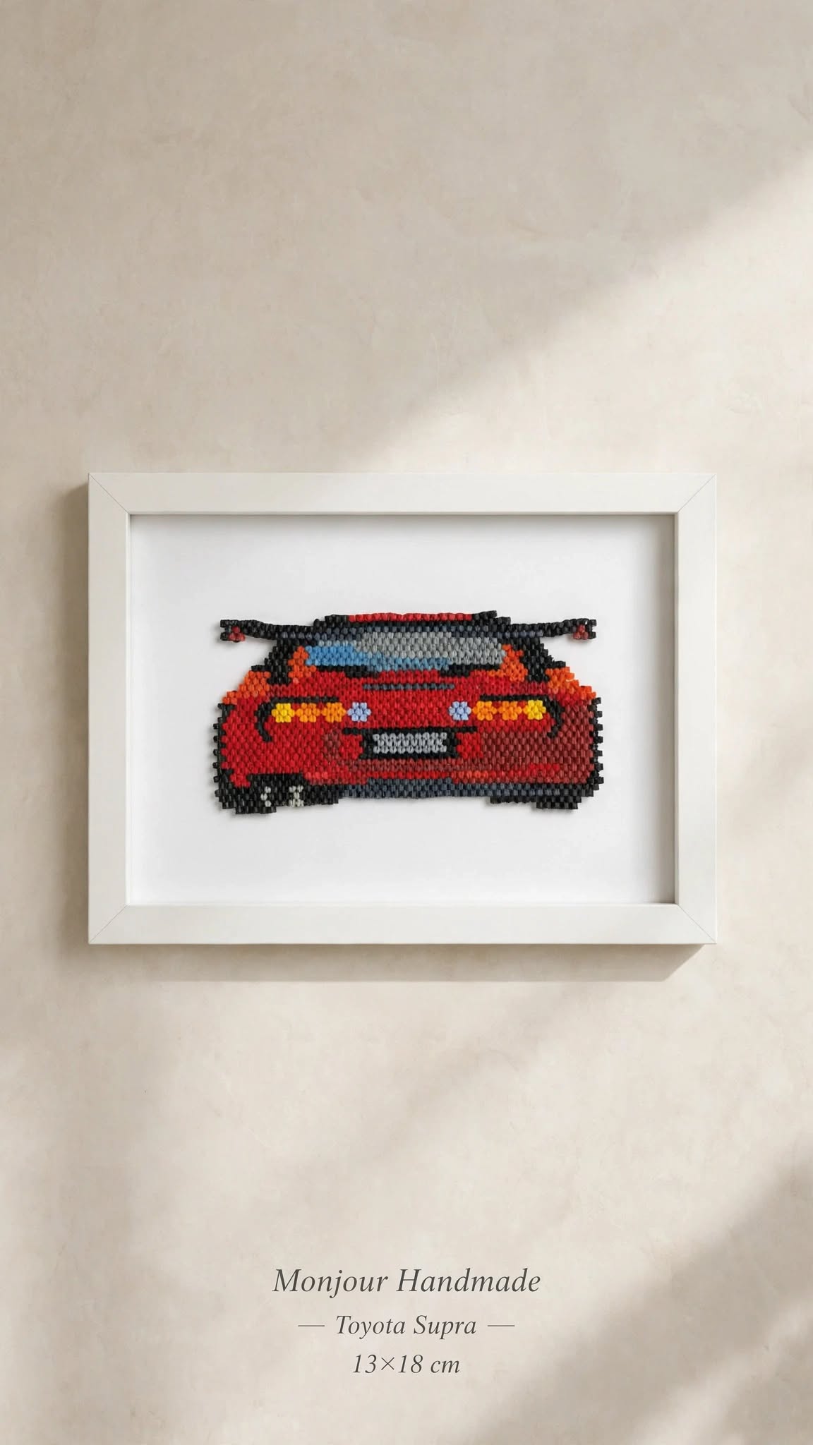 Red Toyota Supra Bead Art