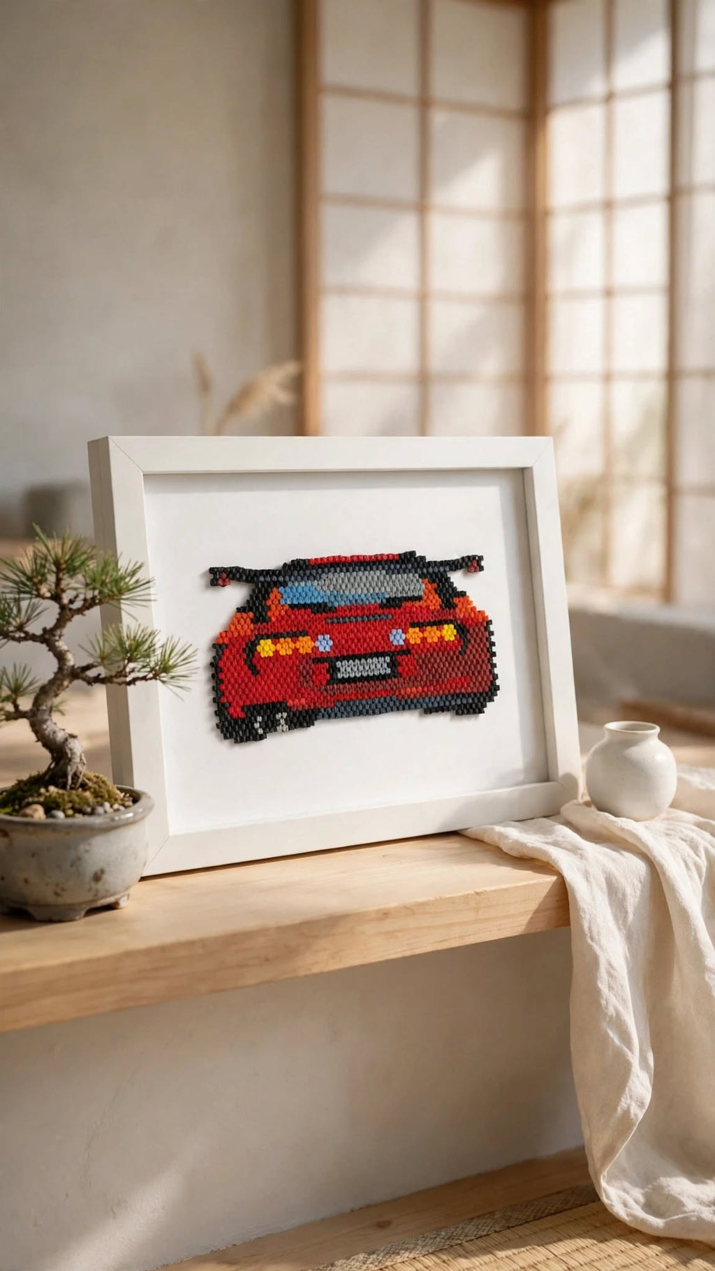 תמונת חרוזים של Toyota Supra אדומה