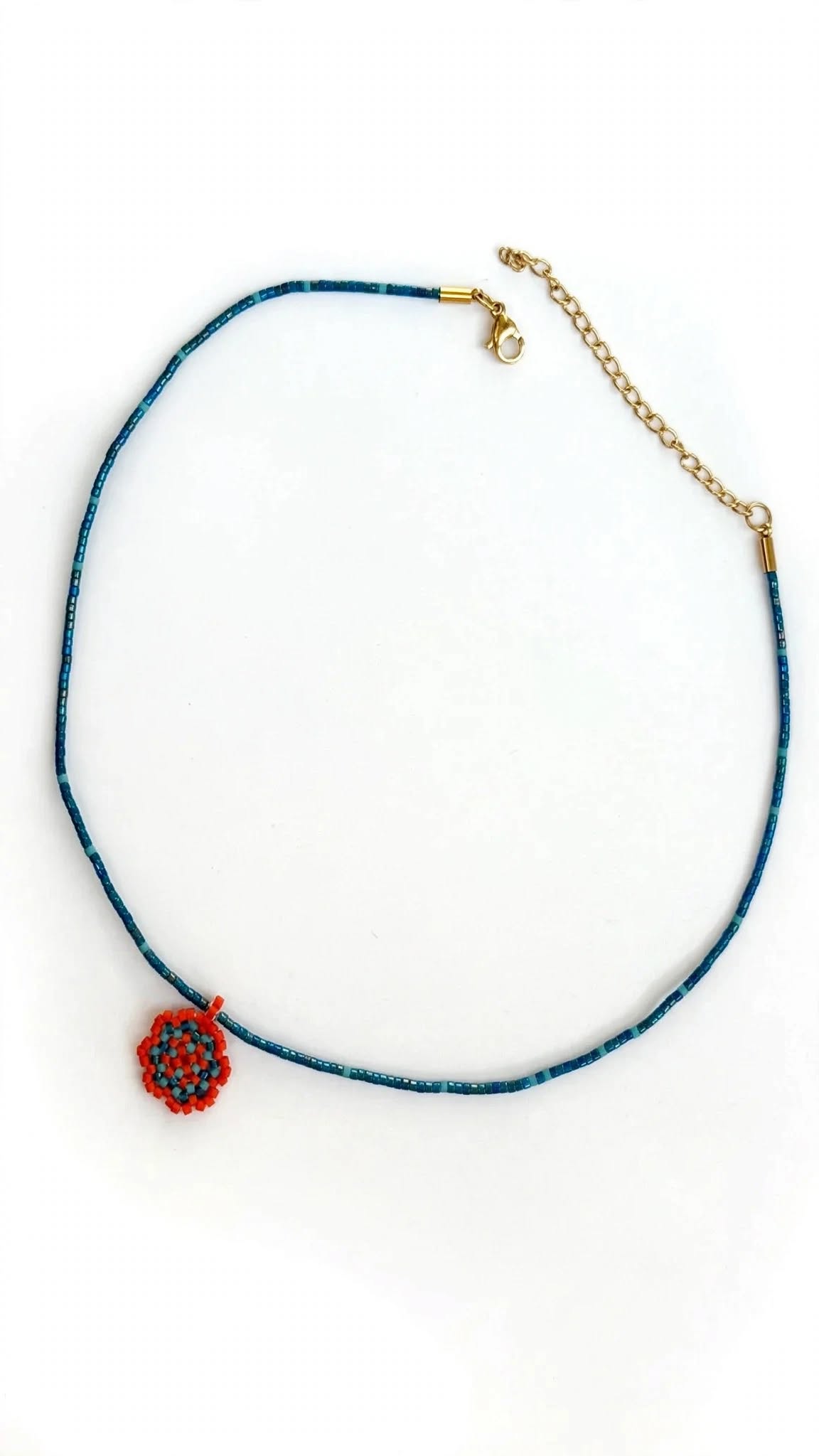 Orange & Blue Miyuki Choker