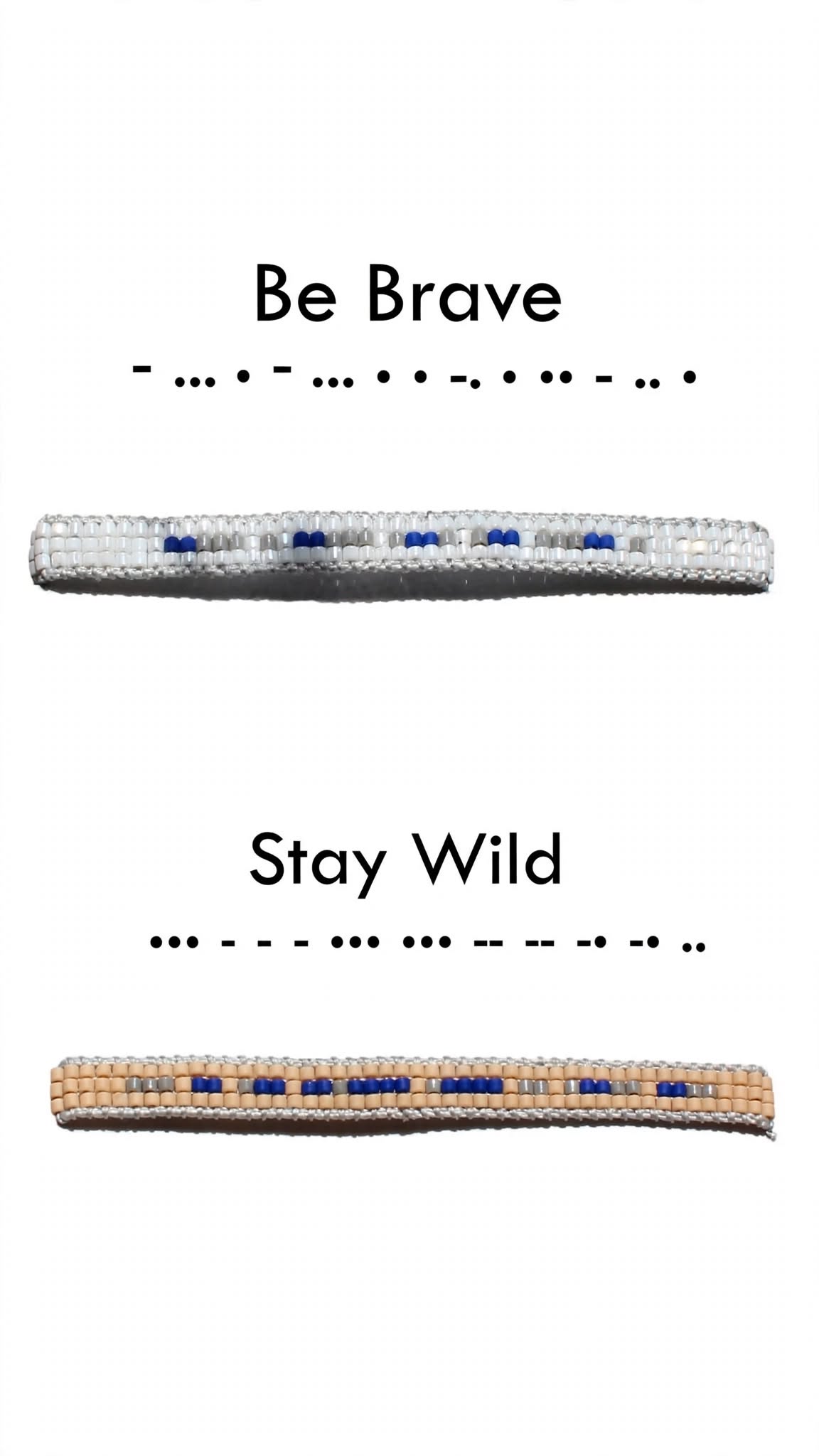 Be Brave & Stay Wild Morse Bracelet Set