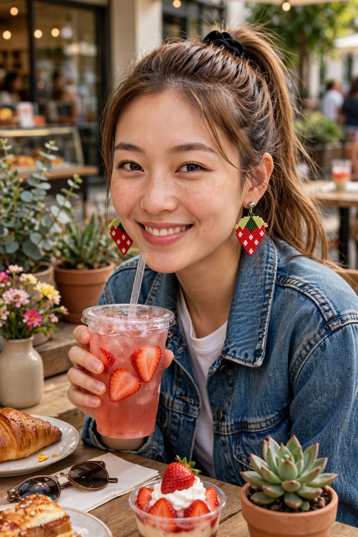 Strawberry Miyuki Drop Earrings 🍓
