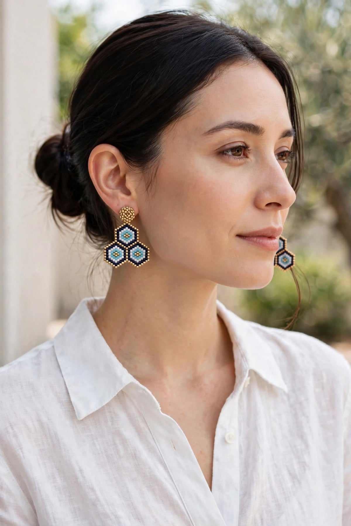 Evil Eye Miyuki Earrings