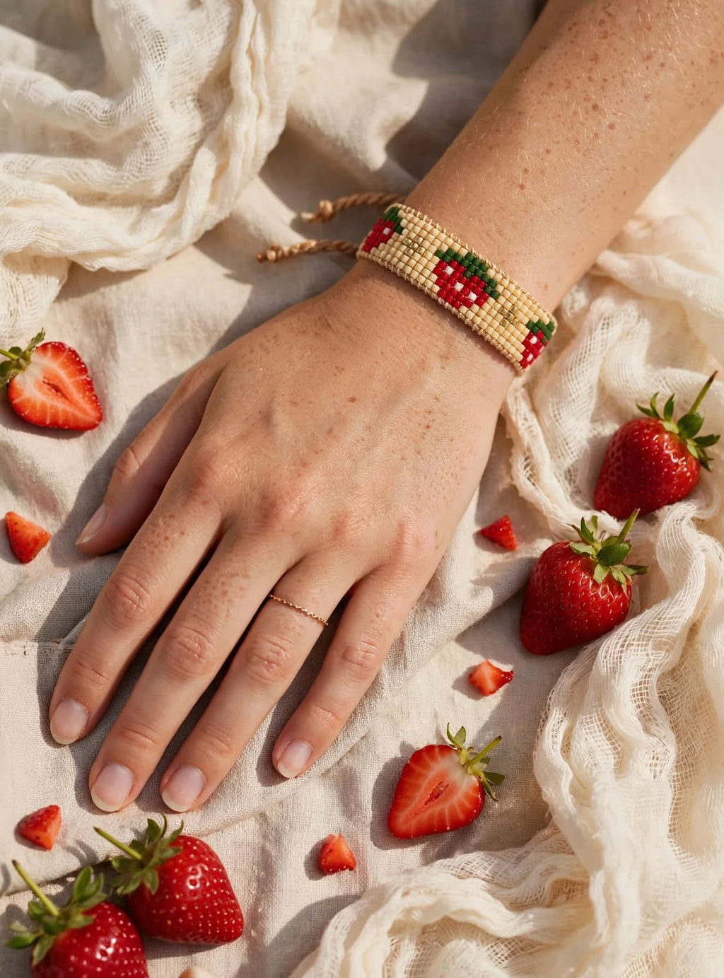 Strawberry Miyuki Bracelet