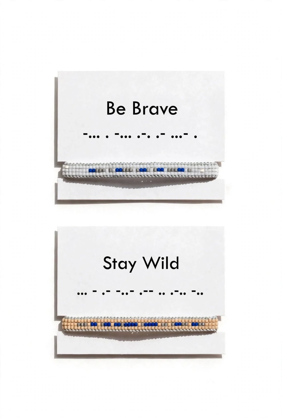طقم أساور بشفرة مورس «Be Brave & Stay Wild»