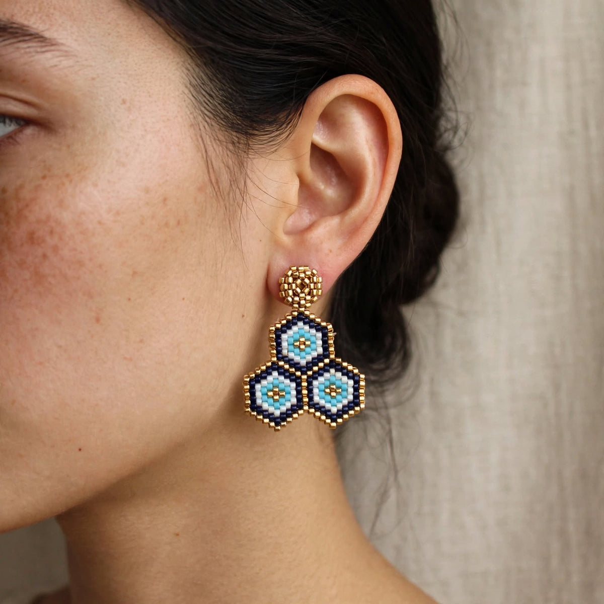 Evil Eye Miyuki Earrings
