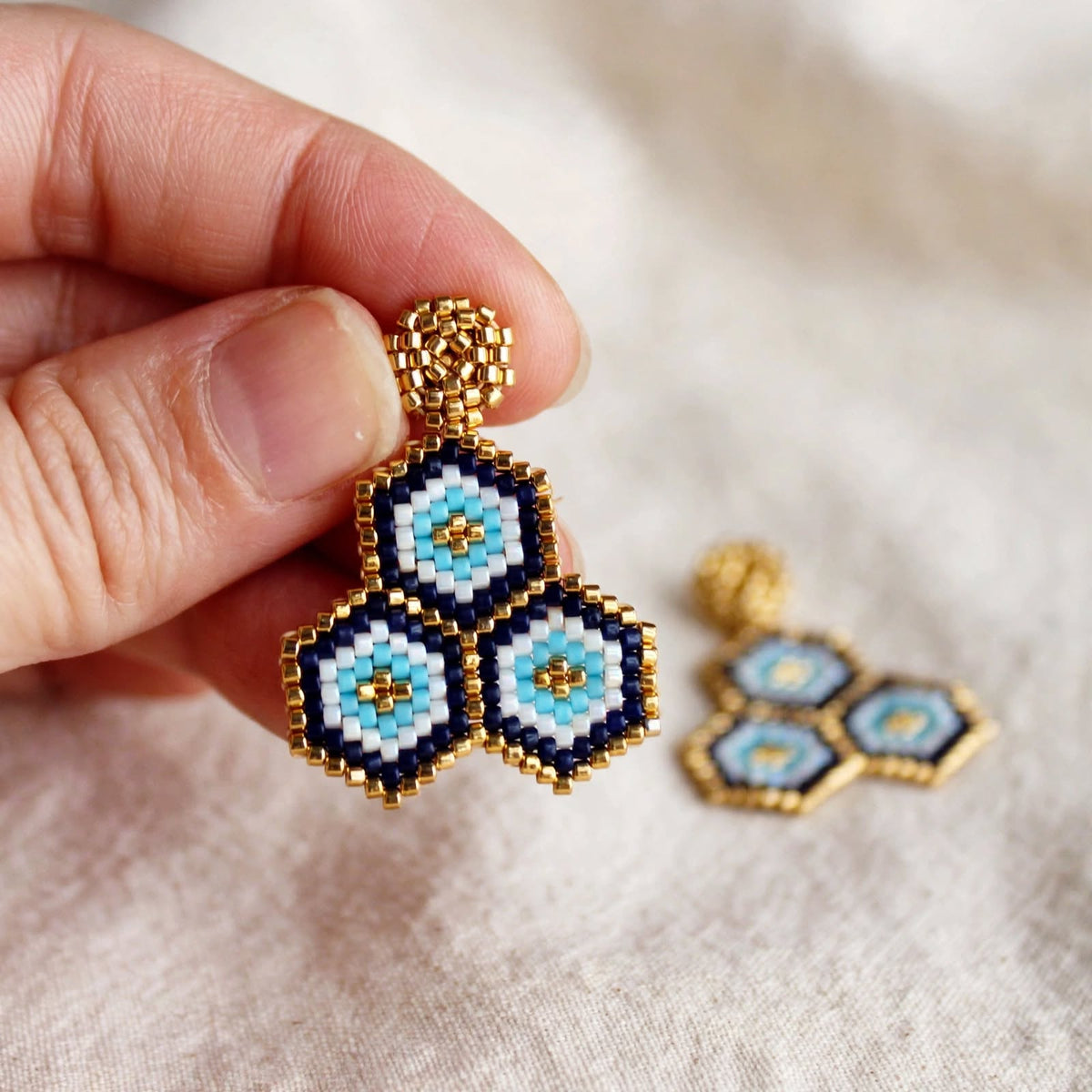 Evil Eye Miyuki Earrings
