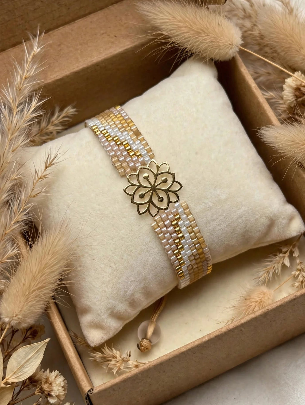 18K Gold Flower Miyuki Bracelet