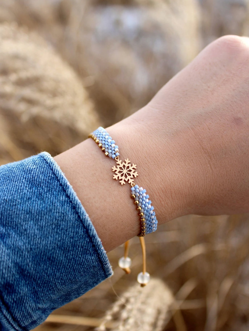 18K Gold Snowflake Miyuki Bracelet