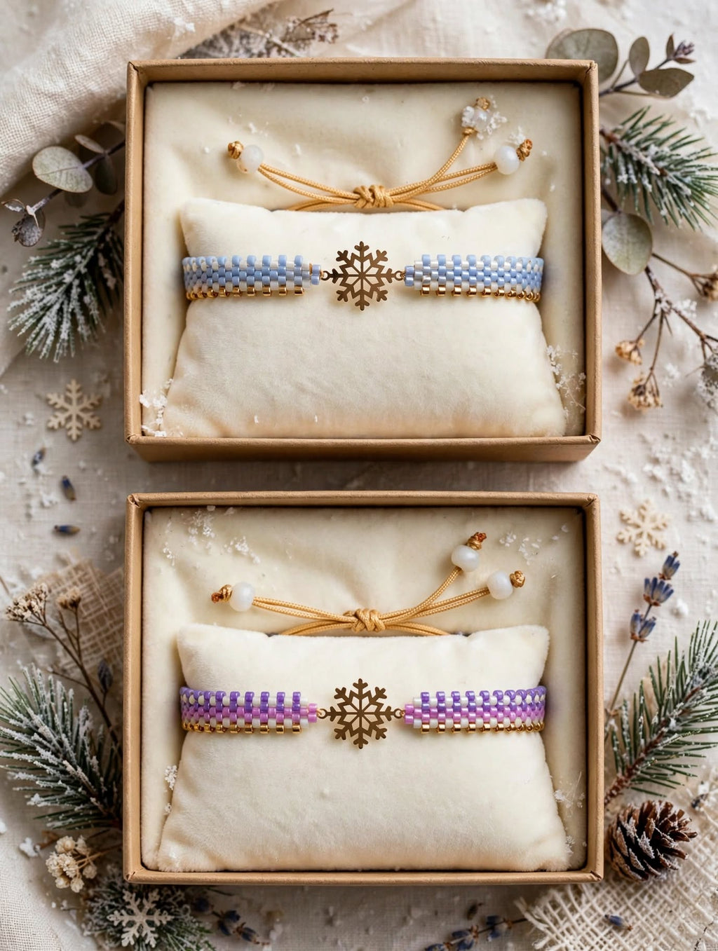 18K Gold Snowflake Miyuki Bracelet