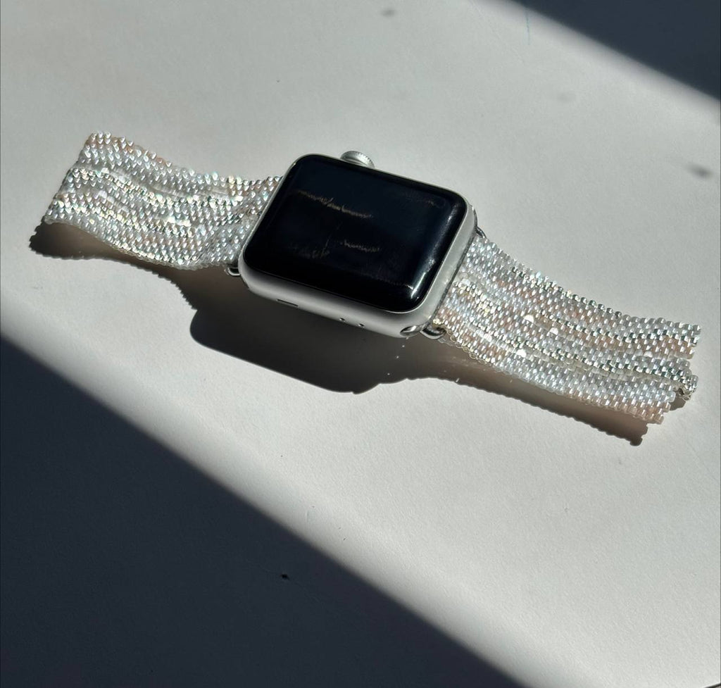 Pastel Miyuki Beaded Watch Band, Adjustable Strap Compatible with Apple Watch