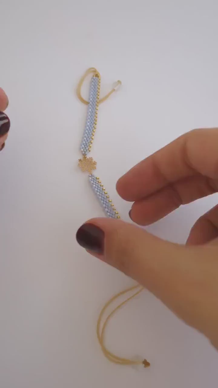 18K Gold Snowflake Miyuki Bracelet