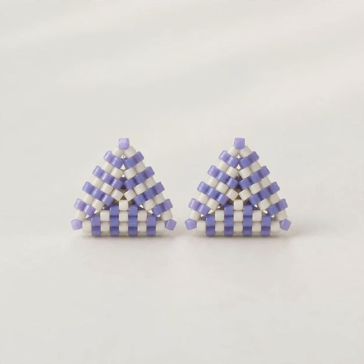 3D Triangle Miyuki Stud Earrings
